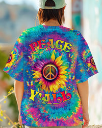 PEACE Y'ALL SUNFLOWER TIE DYE ALL OVER PRINT  - TLNZ0906252