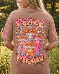 PEACE LOVE AND MEOW CAT ALL OVER PRINT - TYQY2407261