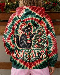CHRISTMAS CRIMSON EMERALD SWIRL CAT ALL OVER PRINT - YHLN0710262
