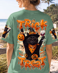 TRICK OR TREAT BLACK CAT HALLOWEEN ALL OVER PRINT - TY0508261