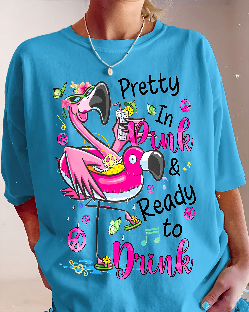 PRETTY IN PINK FLAMINGO COTTON SHIRT - TYQY1706244