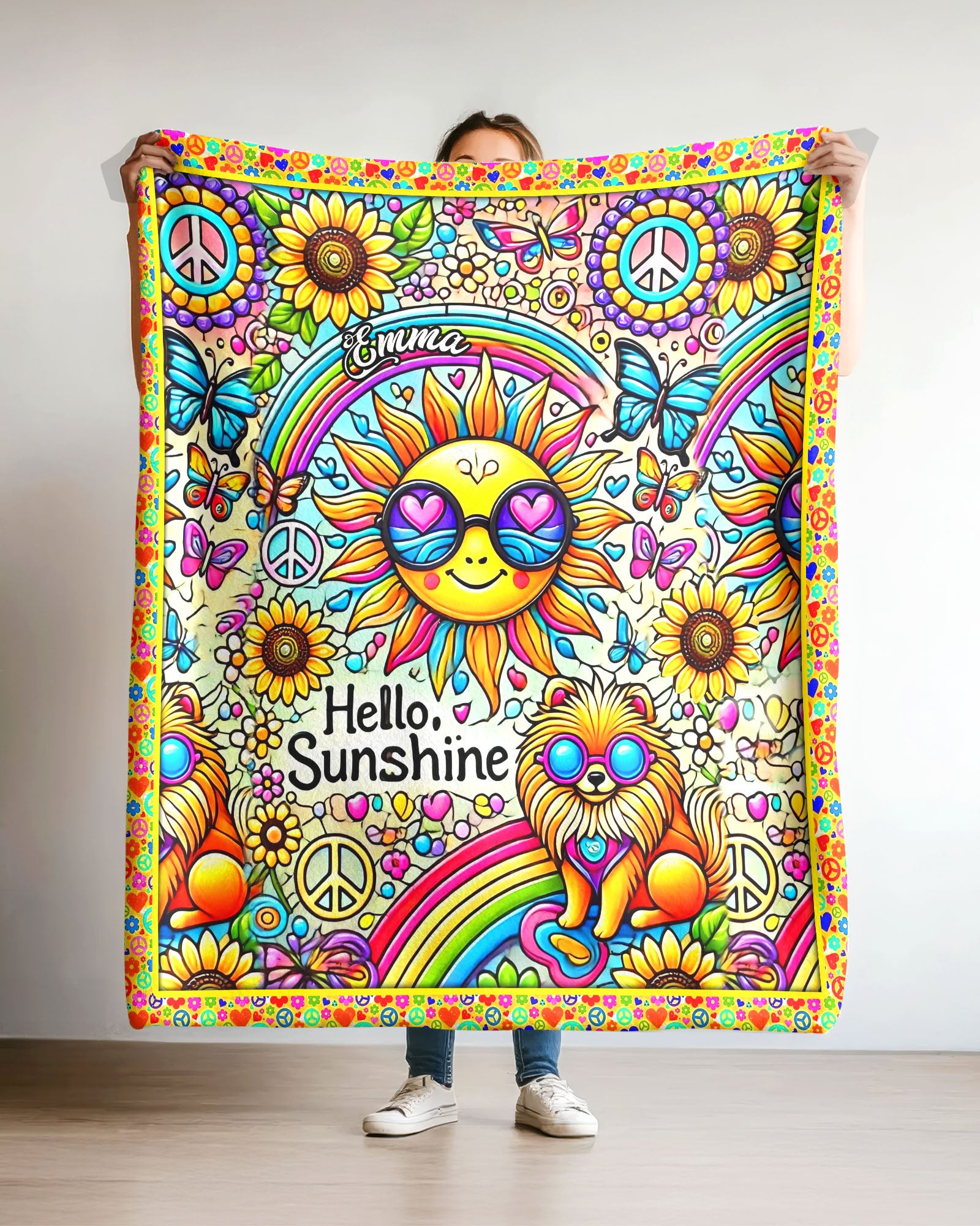 PERSONALIZED HELLO SUNSHINE FLEECE BLANKET - YHHG1103254