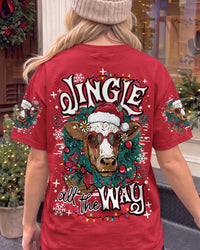 JINGLE ALL THE WAY CHRISTMAS COW ALL OVER PRINT - TY1510262