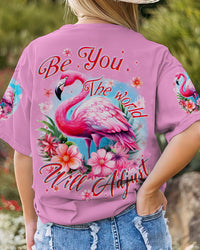 BE YOU THE WORLD WILL ADJUST FLAMINGO ALL OVER PRINT - TYQY2909233