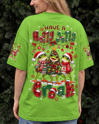 HAVE A HOLLY JOLLY CROAK FROG CHRISTMAS ALL OVER PRINT - TYPQ1010262