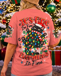 EVERYTHING IS FINE CHRISTMAS CAT ALL OVER PRINT - TYQY1710261