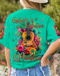 MUSIC IS THE BEST SOLUTION GUITAR ALL OVER PRINT - TYQY2309232