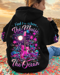 FIND ME WHERE THE MUSIC MEETS THE OCEAN NEON ALL OVER PRINT - TLNZ0510232