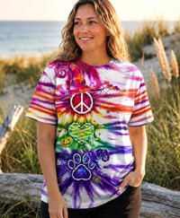 PEACE LOVE PAW PRINT HALLOWEEN ALL OVER PRINT - TLHG1809261