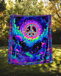 PSYCHEDELIC PEACE GARDEN FLEECE BLANKET - YHHG2301263