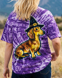 WITCH DACHSHUND DOG PURPLE SWIRL HALLOWEEN ALL OVER PRINT - TYQY1409263