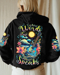 WHERE WORDS FAIL MUSIC SPEAKS GUITAR ALL OVER PRINT - TLNZ0310231