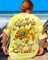 BE HAPPY IN YOUR OWN SHELL TURTLE ALL OVER PRINT - YHHG0610253
