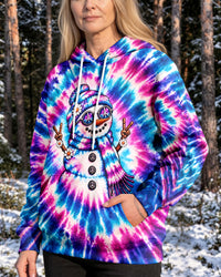 GROOVY PEACE SNOWMAN COLOR BURST CHRISTMAS ALL OVER PRINT - YHLN2509261