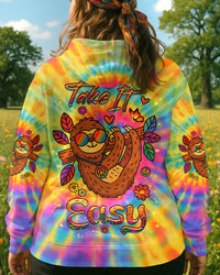 TAKE IT EASY SLOTH TIE DYE ALL OVER PRINT - YHHG0707252