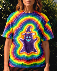 HALLOWEEN WITCH GHOST COLORFUL SWIRL ALL OVER PRINT - TYLN1509261