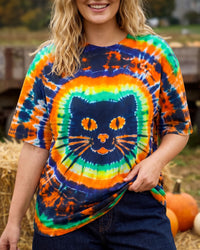HALLOWEEN CAT SWIRL ALL OVER PRINT - TYQY2608262