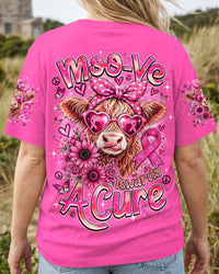 MOO-VE TOWARDS A CURE HIGHLAND COW BREAST CANCER AWARENESS ALL OVER PRINT - TYQY2909266
