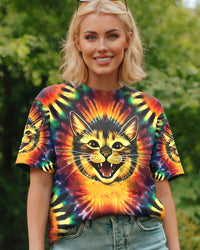RAINBOW SWIRL HAPPY CAT ALL OVER PRINT - YHLN1301252