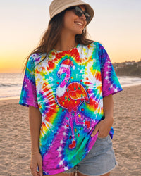 SANTA FLAMINGO CHRISTMAS SWIRL ALL OVER PRINT - TY0110261