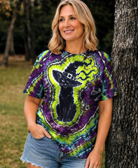 MYSTICAL BLACK CAT HALLOWEEN SWIRL ALL OVER PRINT - TLHG0709261