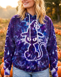 PURPLE SWIRL HALLOWEEN WITCH CAT ALL OVER PRINT - TYQY2908261