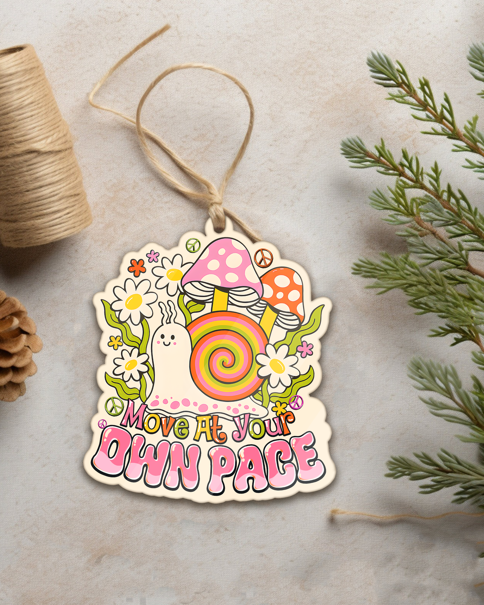 MOVE AT YOUR OWN PACE SNAIL ORNAMENT & KEYCHAIN - TYQY0309254