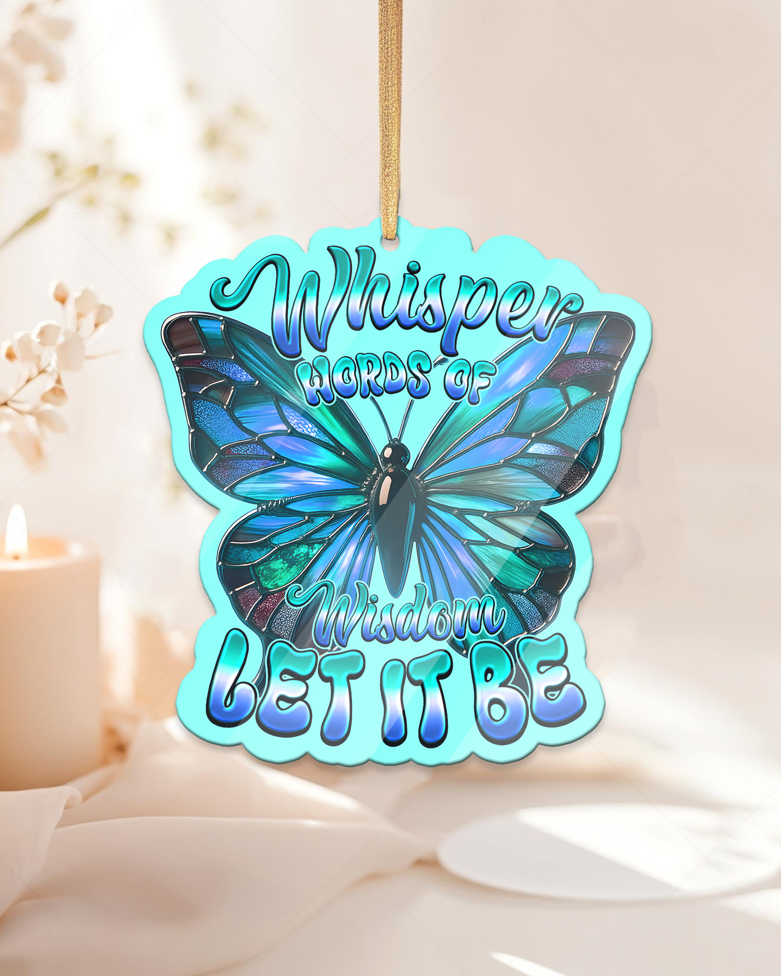 WHISPER WORDS OF WISDOM LET IT BE BUTTERFLY ORNAMENT & KEYCHAIN - TYQY1209251