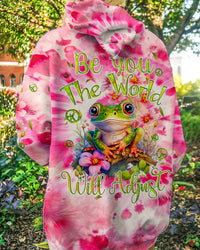 BE YOU THE WORLD WILL ADJUST TIE DYE ALL OVER PRINT - TYQY2501242