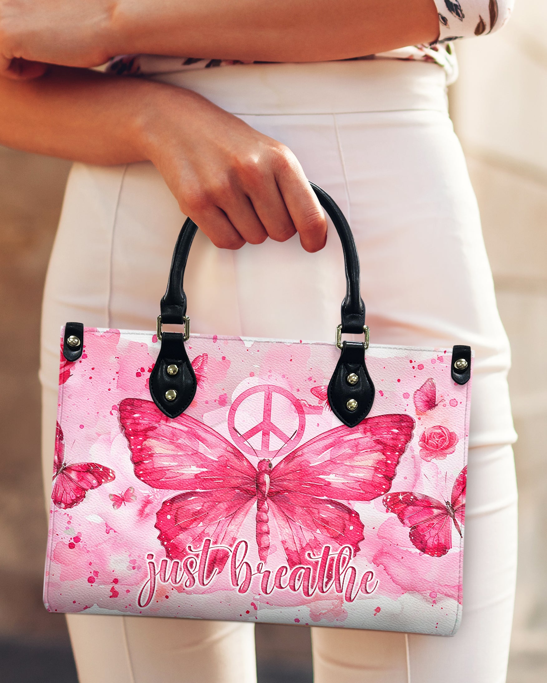 JUST BREATHE BUTTERFLY LEATHER HANDBAG - TYQY2903241