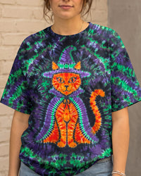 HALLOWEEN ORANGE CAT WITCH HALLOWEEN SWIRL ALL OVER PRINT - TY0509261