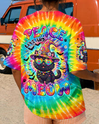 PEACE LOVE AND MEOW HIPPIE HALLOWEEN ALL OVER PRINT - TYLN0308261