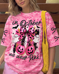 IN OCTOBER WE WEAR PINK CAMO BREAST CANCER AWARENESS PUMPKIN HALLOWEEN ALL OVER PRINT - TY0608261