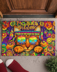 WELCOME HIPPIE CAT DOORMAT - YHLN0902263