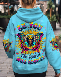 BE YOU THE WORLD WILL ADJUST BUTTERFLY ALL OVER PRINT - YHHG0710253