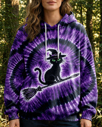 WITCH CAT BROOMSTICK SWIRL ALL OVER PRINT - TYLN0809261