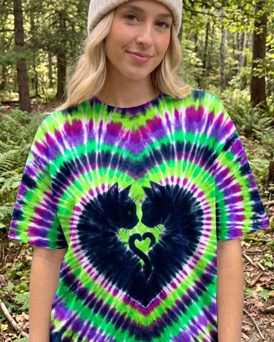 BLACK CAT HEART SWIRL ALL OVER PRINT - TY2010261