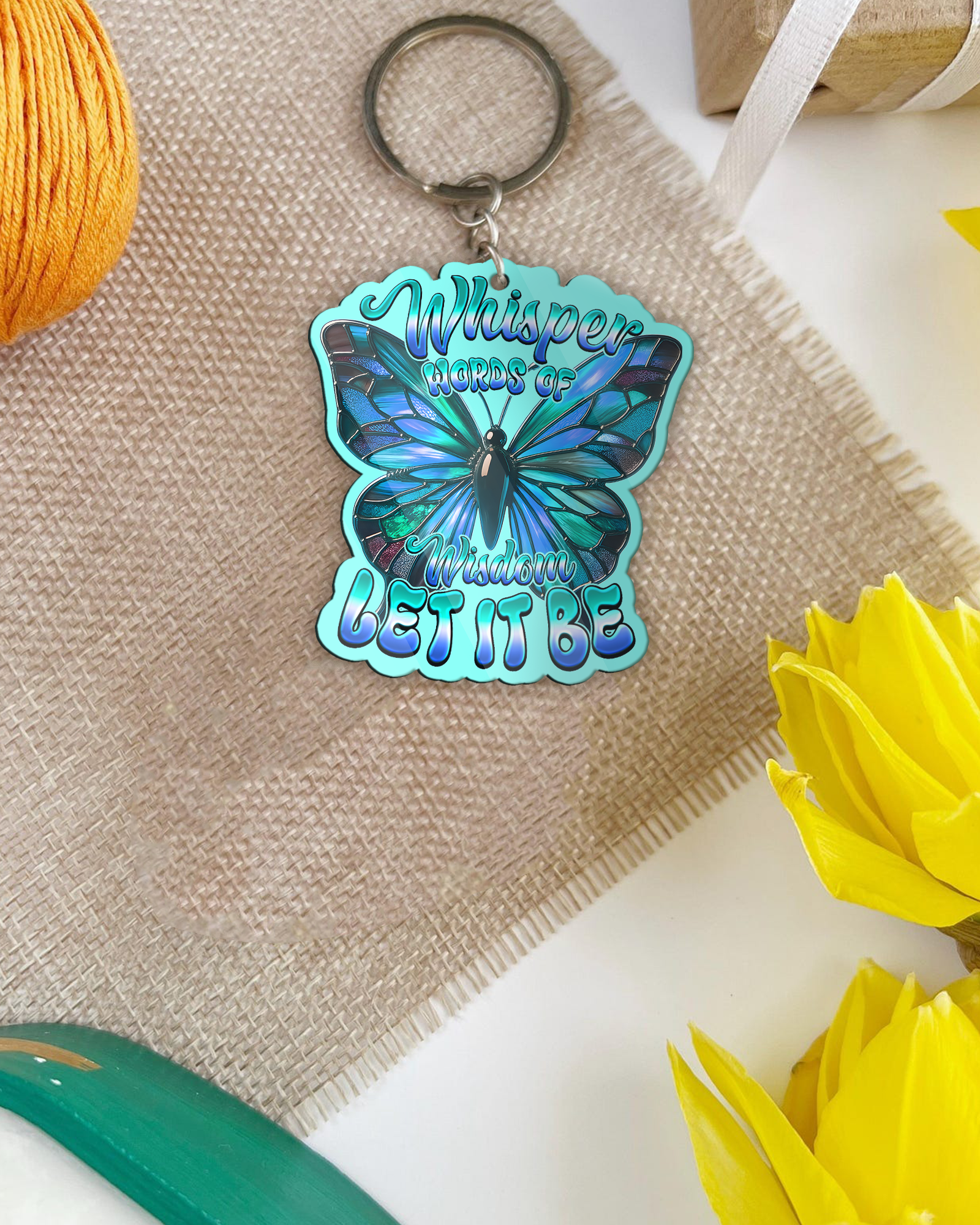 WHISPER WORDS OF WISDOM LET IT BE BUTTERFLY ORNAMENT & KEYCHAIN - TYQY1209251