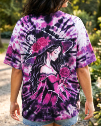 PINK ROSE WITCH HALLOWEEN SWIRL BREAST CANCER AWARENESS ALL OVER PRINT - TYQY1609264