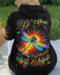 BE YOU THE WORLD WILL ADJUST DRAGONFLY ALL OVER PRINT -  YHLN1512252