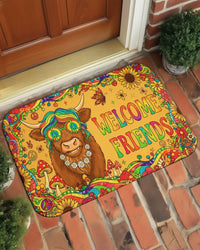 WELCOME FRIENDS HIPPIE COW DOORMAT - YHLN2801263