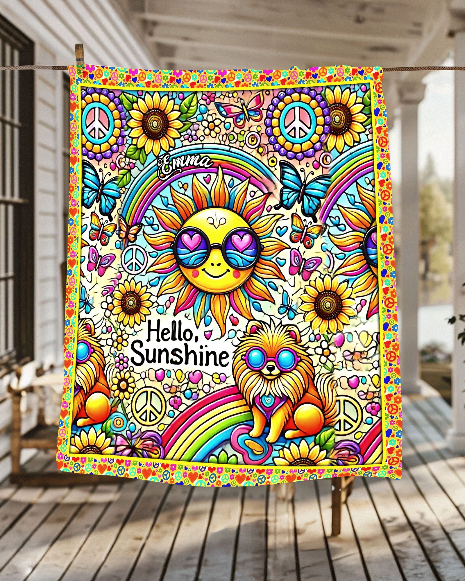 PERSONALIZED HELLO SUNSHINE FLEECE BLANKET - YHHG1103254