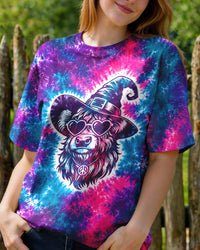 HIGHLAND COW WITCH HALLOWEEN PURPLE TEAL SWIRL ALL OVER PRINT - TYLN1808264