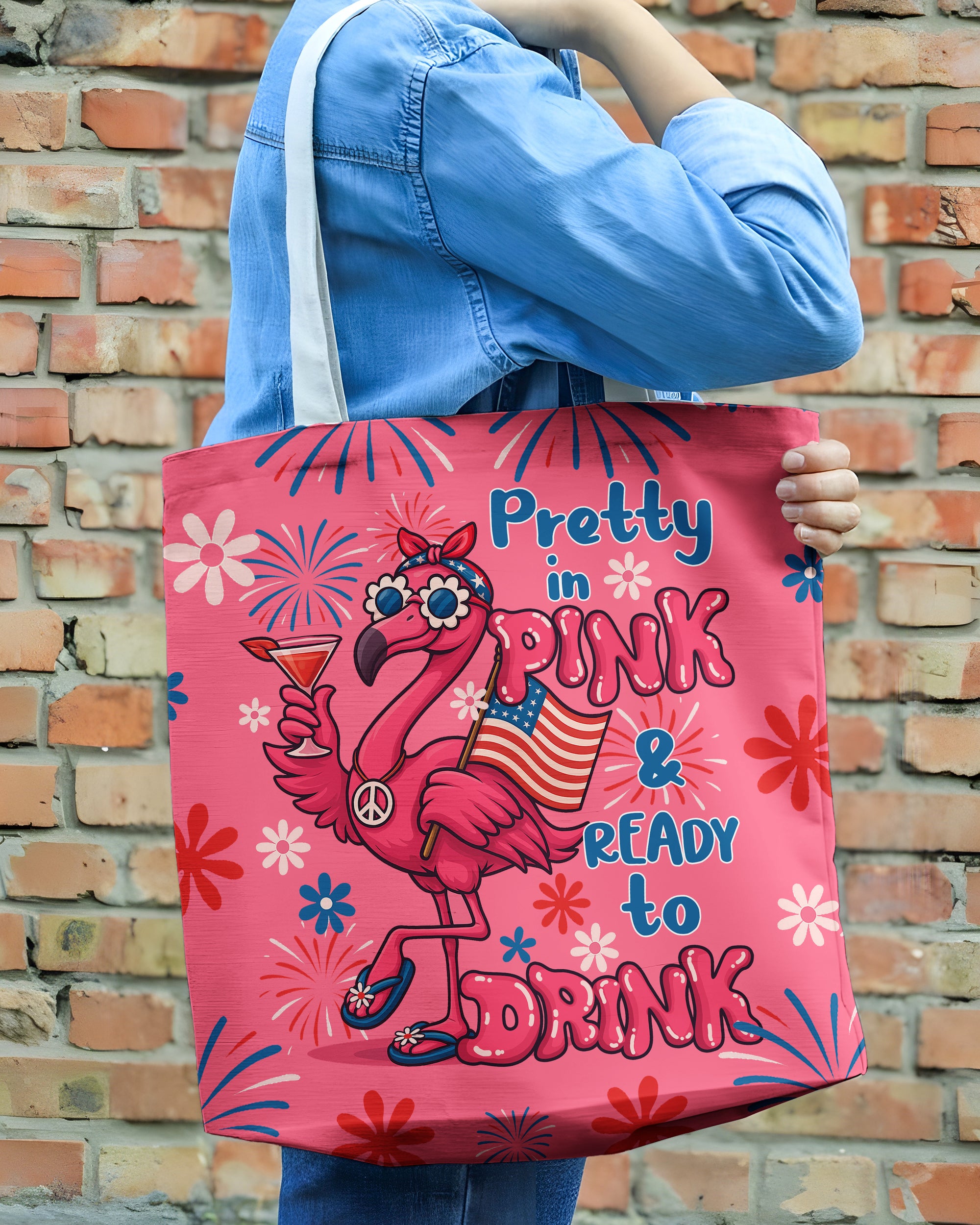 PRETTY IN PINK FLAMINGO TOTE BAG - TYQY1305254