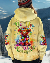 BE YOU THE WORLD WILL ADJUST CHRISTMAS COW ALL OVER PRINT - TYTD2210241