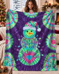 SNOWMAN CHRISTMAS LIGHTS SWIRL FLEECE BLANKET - TYQY1510266