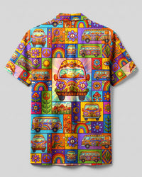 WILD AND FREE HIPPIE BUS PATCHWORK CAMP SHIRT - TYQY27082614