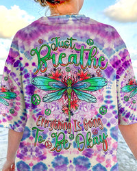 JUST BREATHE DRAGONFLY TIE DYE ALL OVER PRINT - TYQY0306244