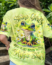 SOME GIRLS ARE JUST BORN WITH HIPPIE SOULS FROG ALL OVER PRINT - YHHG2507243