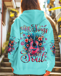 (HOT DEAL) THEN SINGS MY SOUL GUITAR FLOWERS ALL OVER PRINT - TYQY0412241